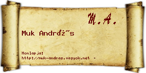 Muk András névjegykártya